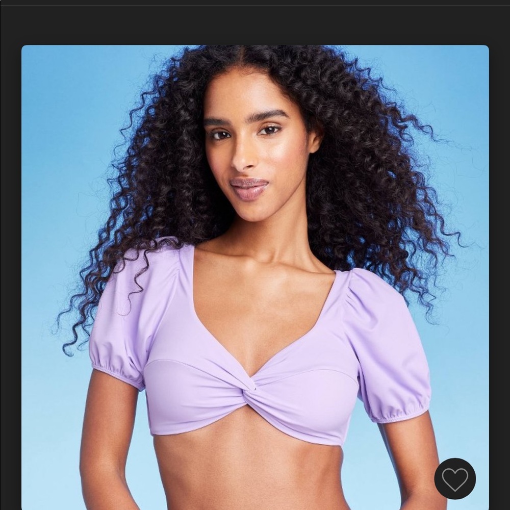 Purple puff sleeve swim suit NWT